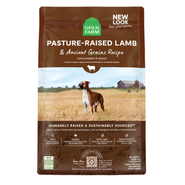 Open Farm Pasture-Raised Lamb & Ancient Grains Dry Dog Food - 22 lb