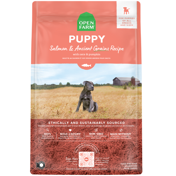 Open Farm Salmon & Ancient Grains Puppy Dry Dog Food - 22 lb