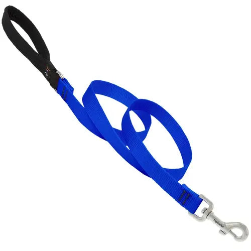 LupinePet Basic Solids Blue Dog Leash - 3/4 in x 6 ft