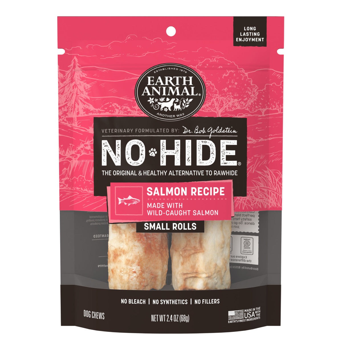 Earth Animal No-Hide Salmon Rolls - Small - 2 Pack