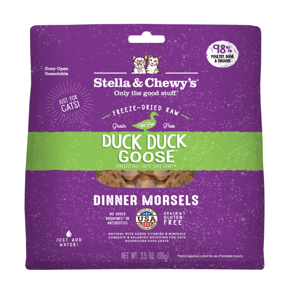 Stella & Chewy's Duck Duck Goose Freeze-Dried Raw Dinner Morsels for Cats - 3.5 oz