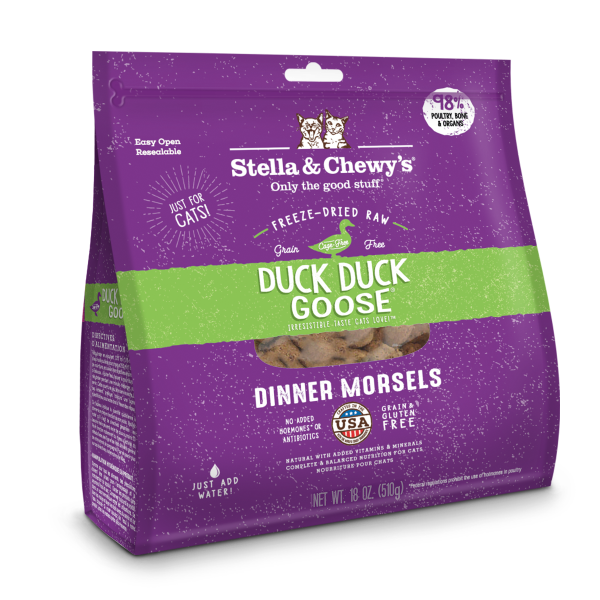 Stella & Chewy's Duck Duck Goose Freeze-Dried Raw Dinner Morsels for Cats - 18 oz