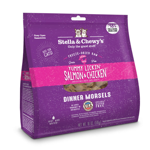 Stella & Chewy's Yummy Lickin' Salmon & Chicken Freeze-Dried Raw Dinner Morsels for Cats - 18 oz