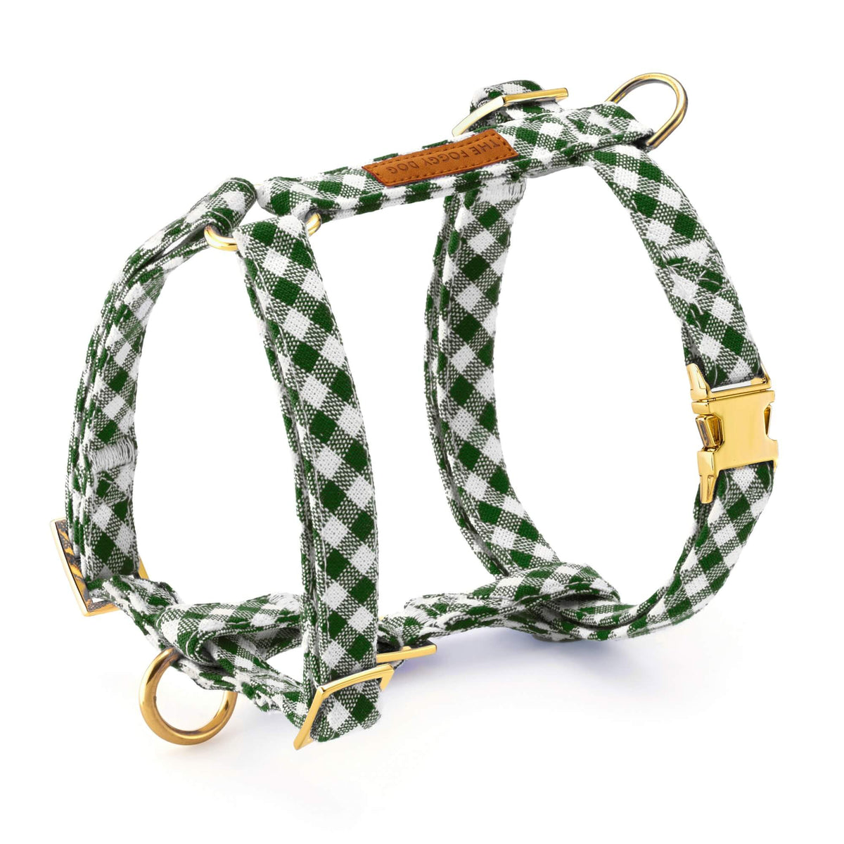 Evergreen Gingham Dog Harness