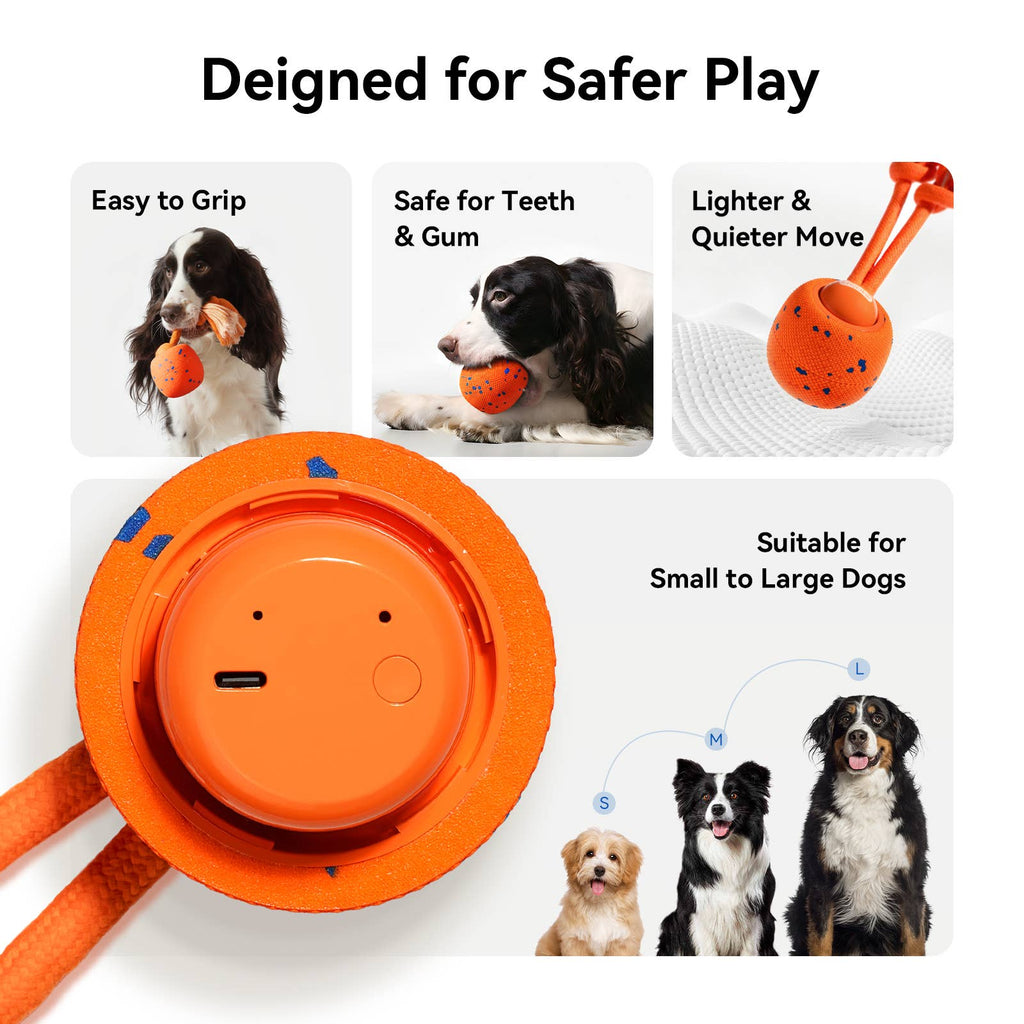 Cheerble Wicked Ball Rolly Automatic Fetch Dog Toy with Rope