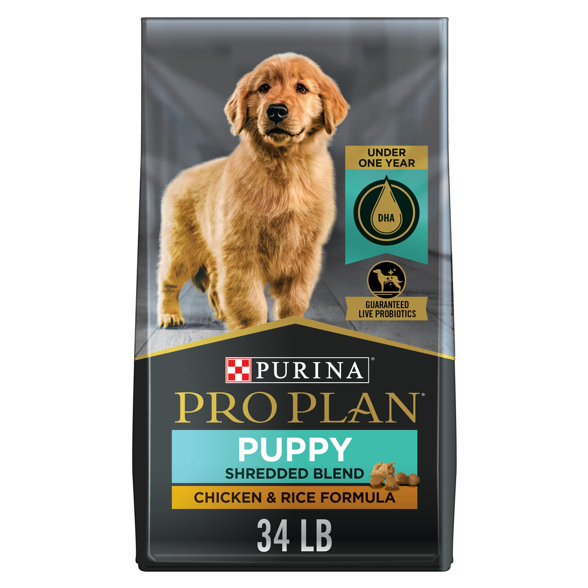 Purina Pro Plan Puppy Shredded Blend Chicken & Rice Dry Dog Food - 34 lb