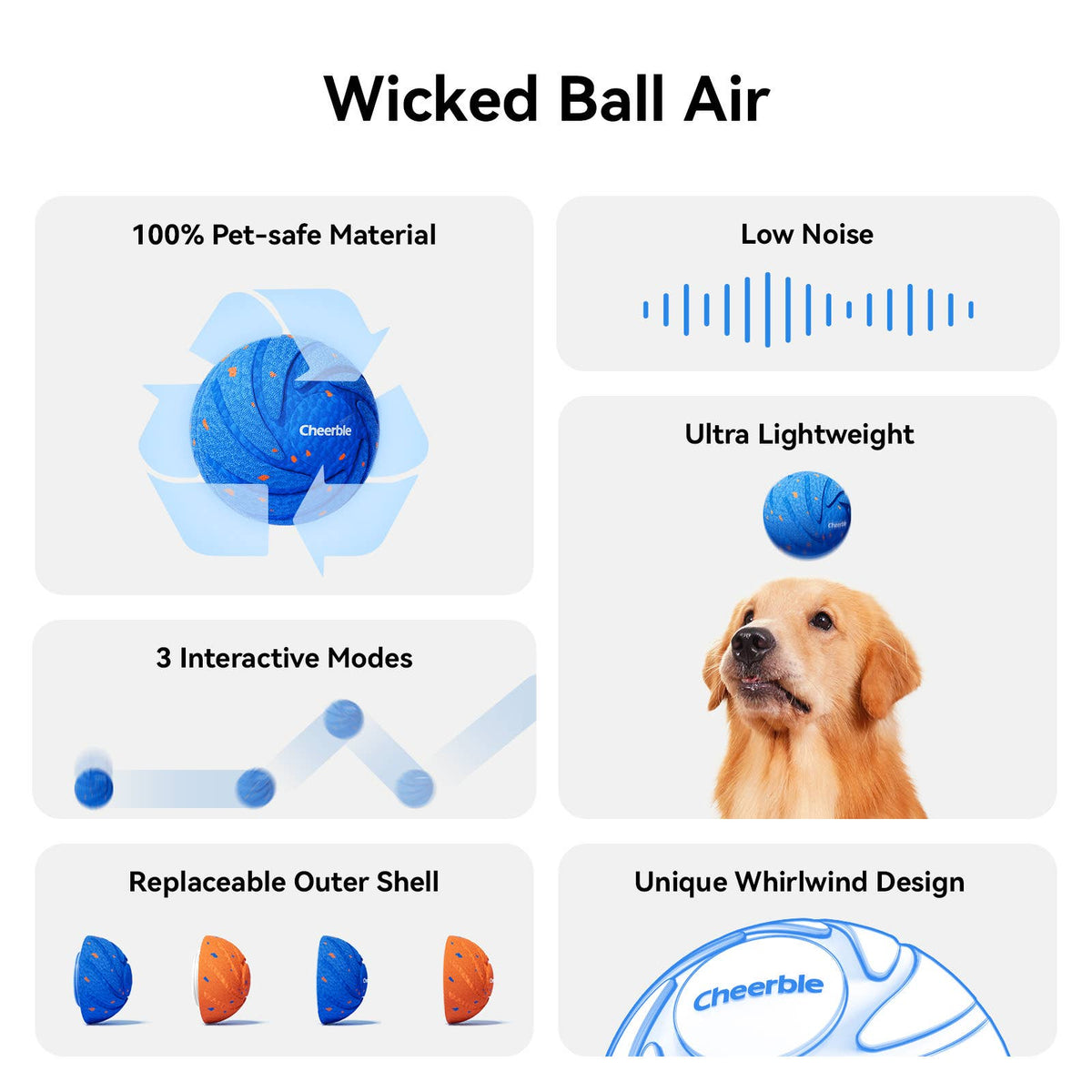 Cheerble Wicked Ball Air Automatic Fetch Dog Toy
