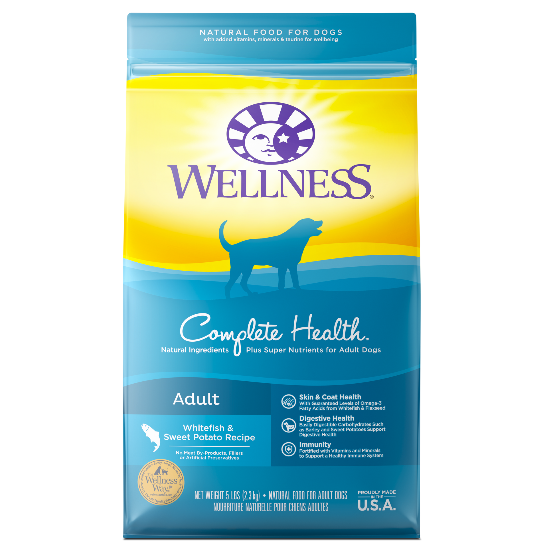 Wellness Complete Health Whitefish & Sweet Potato Adult Dry Dog Food - 5 lb