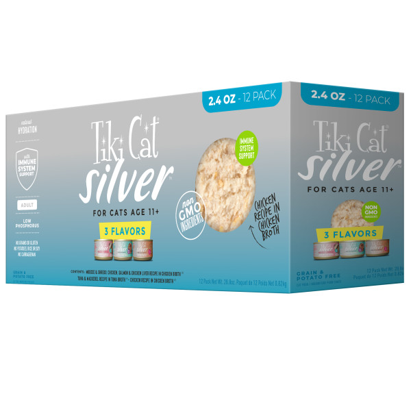 Tiki Cat Silver Variety Pack Wet Cat Food - 12 x 2.4 oz