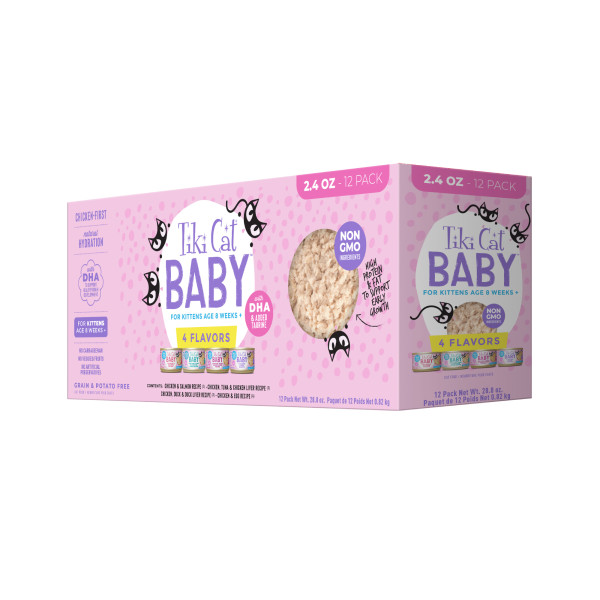 Tiki Cat Baby Shreds Variety Pack Kitten Wet Food - 12 x 2.4 oz