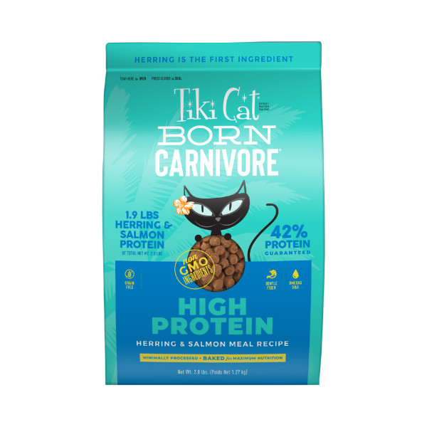 Tiki Cat Born Carnivore Grain-Free Herring & Salmon Dry Cat Food - 2.8 lb