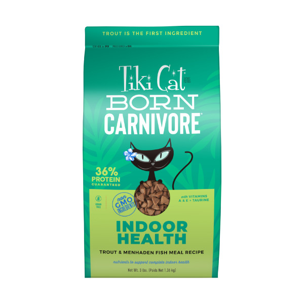 Tiki Cat Born Carnivore Indoor Trout Dry Cat Food - 3 lb