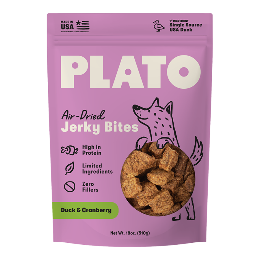 Plato Pet Treats Dog Jerky BTS Grain-Free Duck 18OZ