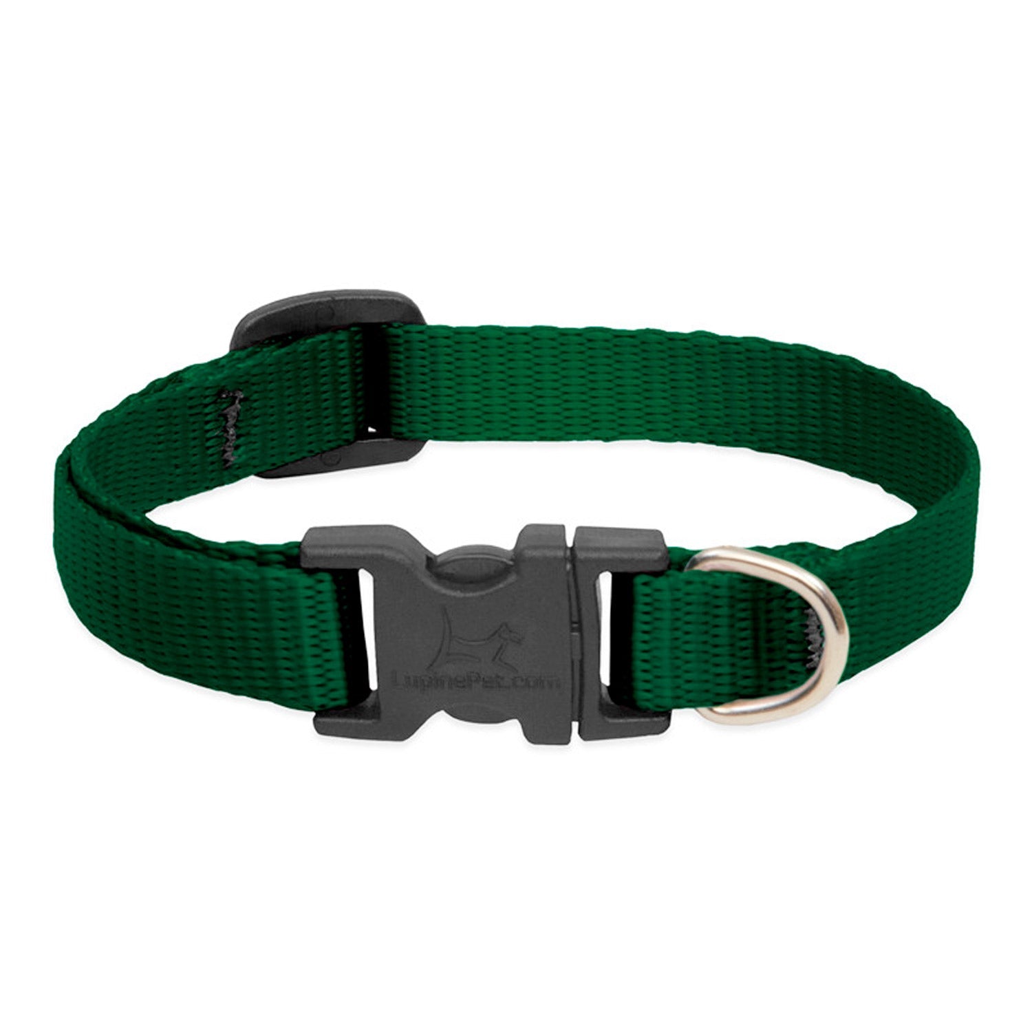 LupinePet Basic Solids Green Adjustable Dog Collar - 1/2 in x 6-9 in