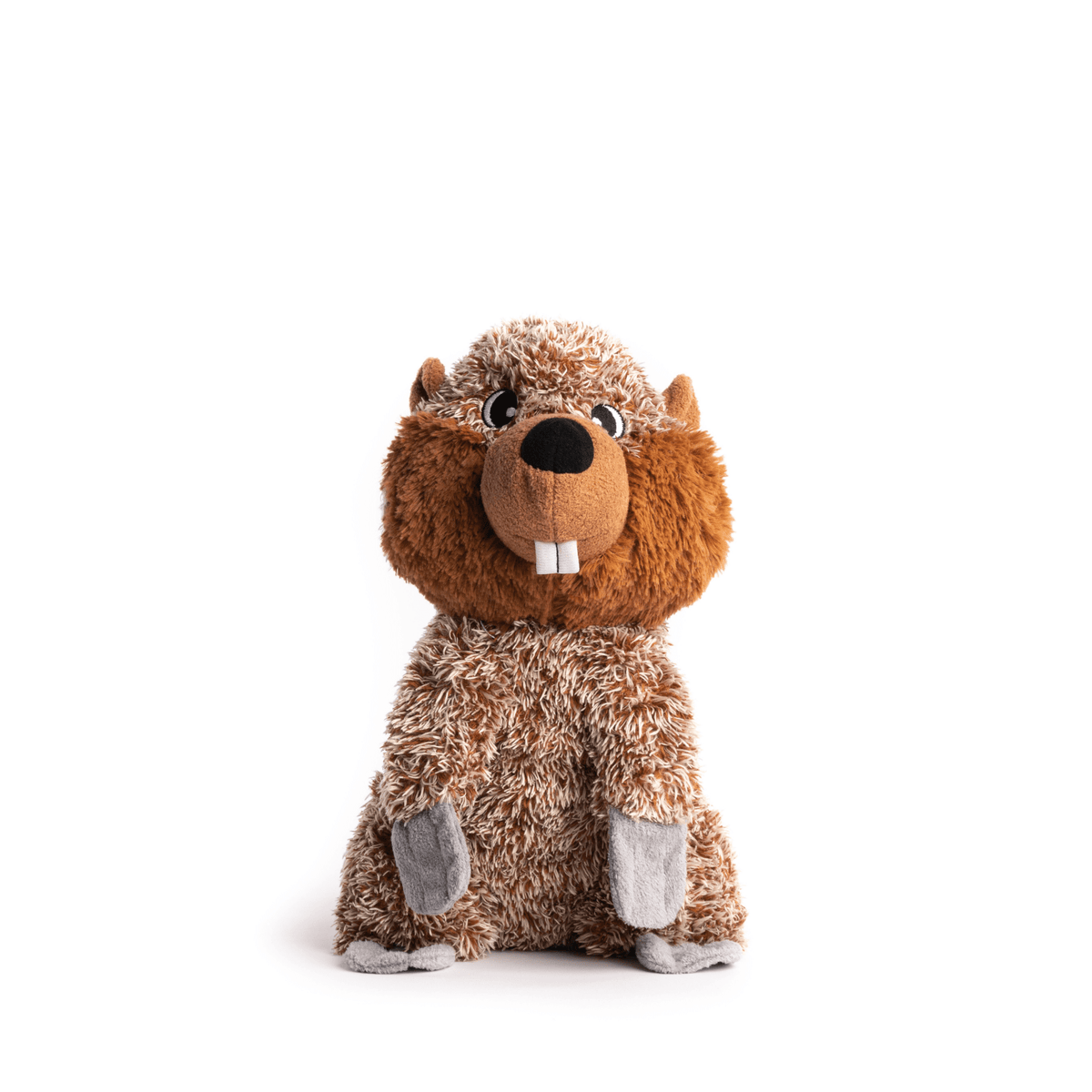 FabDog Fluffy Beaver Plush Dog Toy