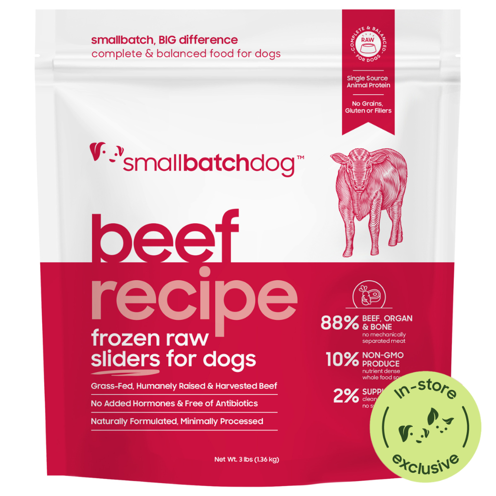 Smallbatch Frozen Raw Beef Sliders for Dogs - 3LB