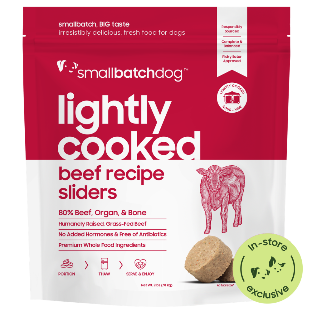 Smallbatch Lightly Cooked Beef Sliders for Dogs - 2LB