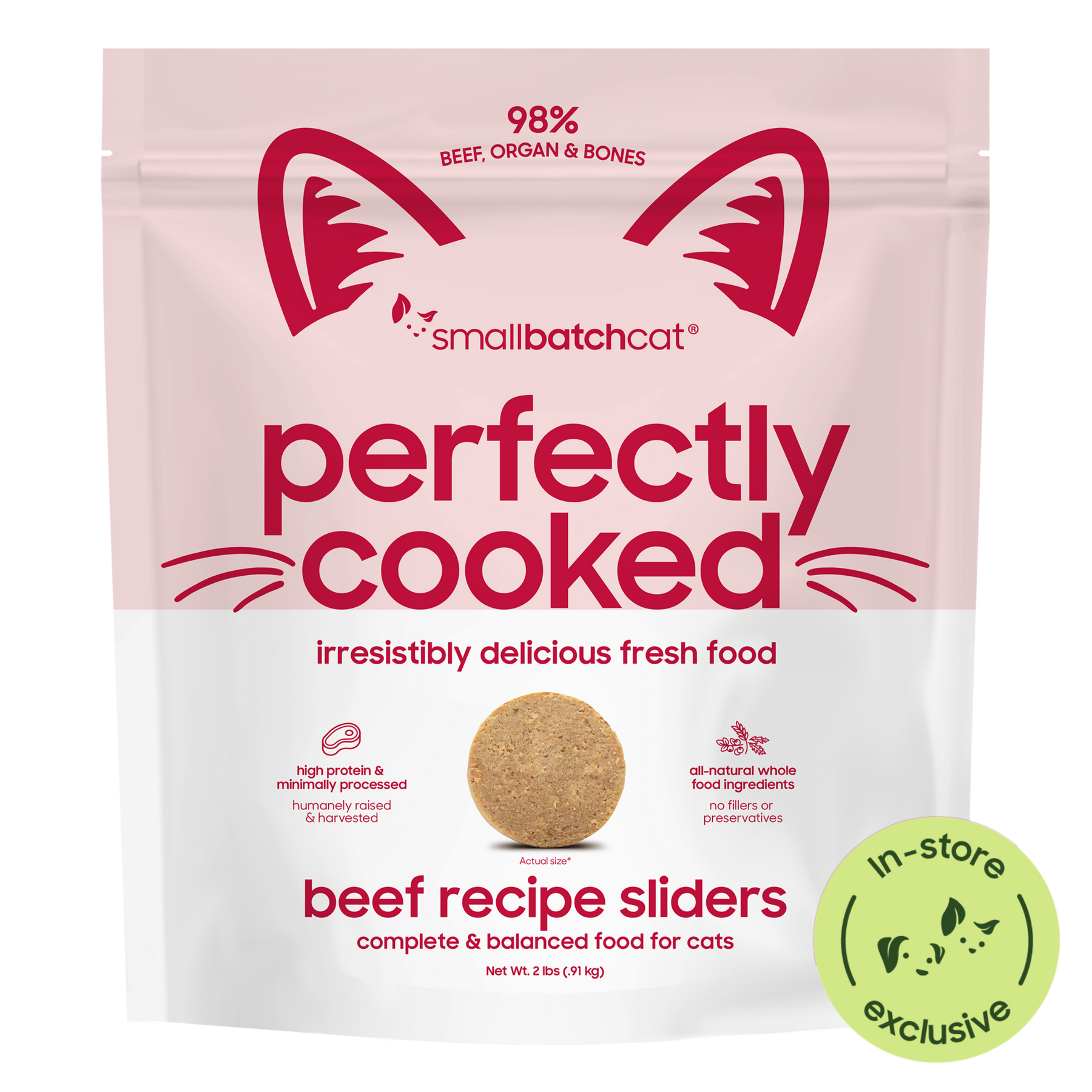 Smallbatch Perfectly Cooked Beef Sliders for Cats - 2LB