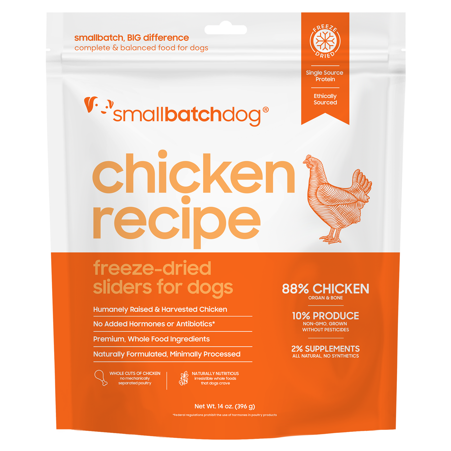 Smallbatch Freeze-Dried Raw Chicken Sliders for Dogs - 14OZ
