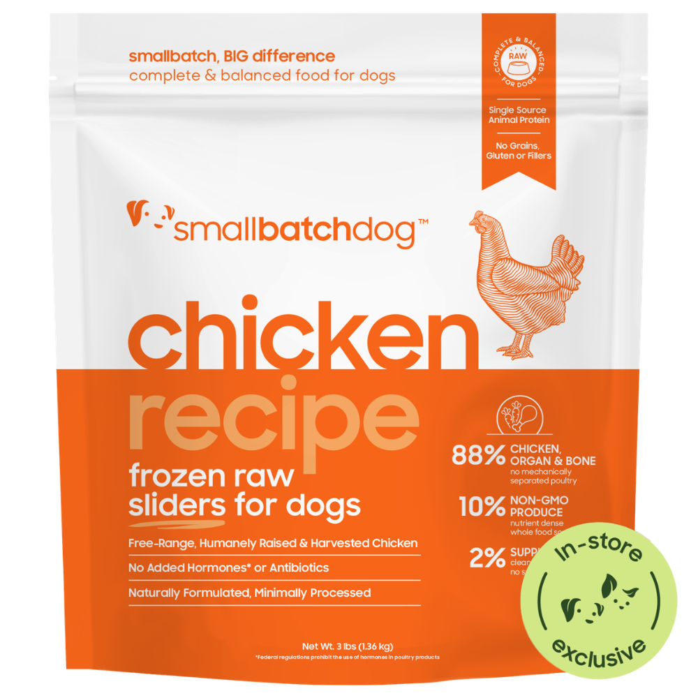 Smallbatch Frozen Raw Chicken Sliders for Dogs - 3LB