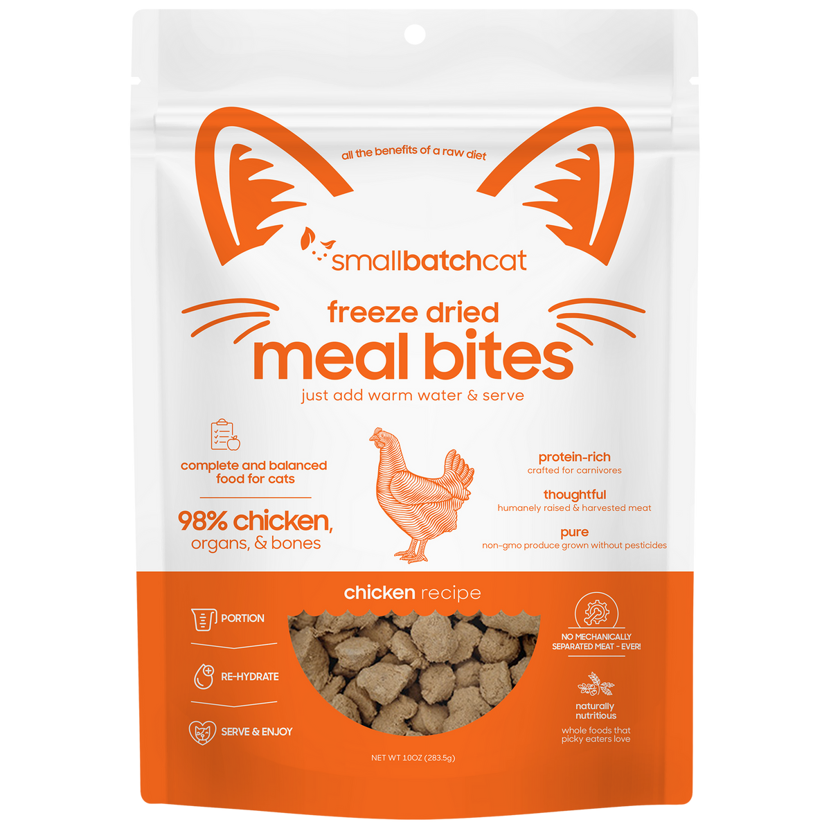 Smallbatch Freeze-Dried Raw Chicken Meal Bites for Cats - 10OZ
