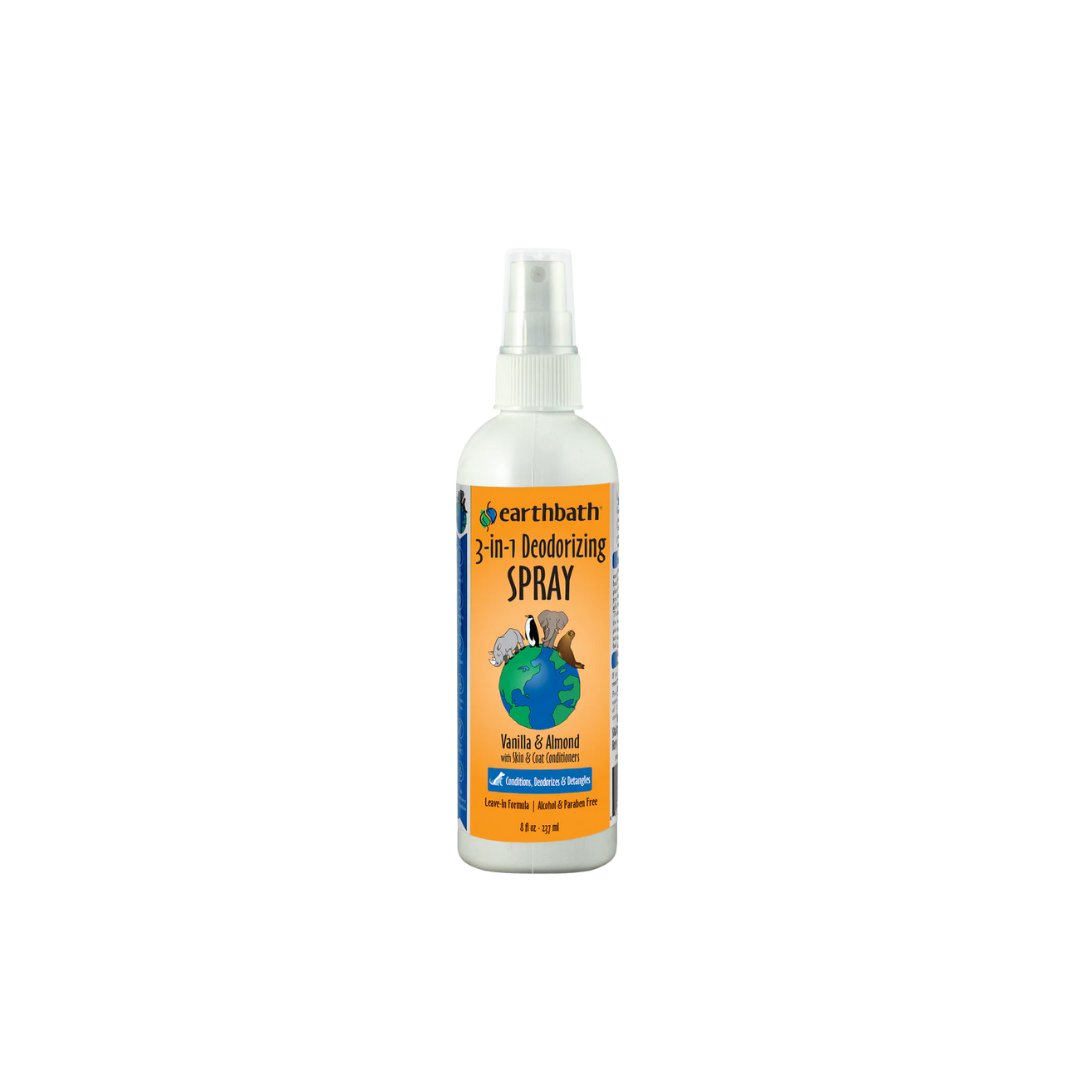 earthbath 3-in-1 Deodorizing Spray - Vanilla & Almond 8OZ