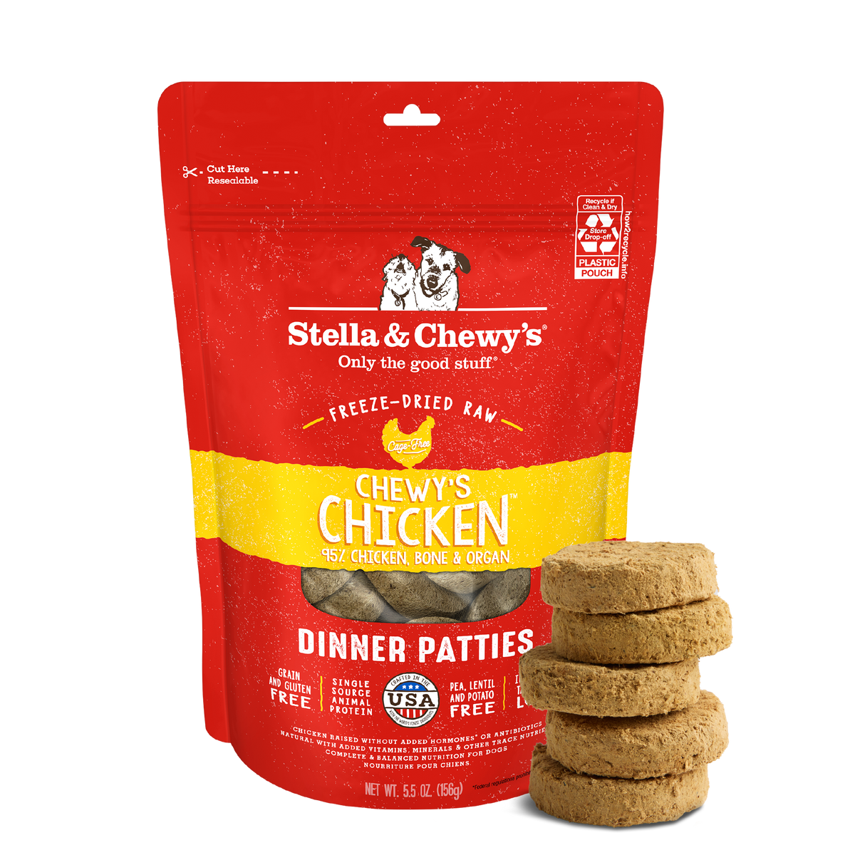 Stella & Chewy's Chewy's Chicken Freeze-Dried Raw Dinner Patties - 5.5 oz