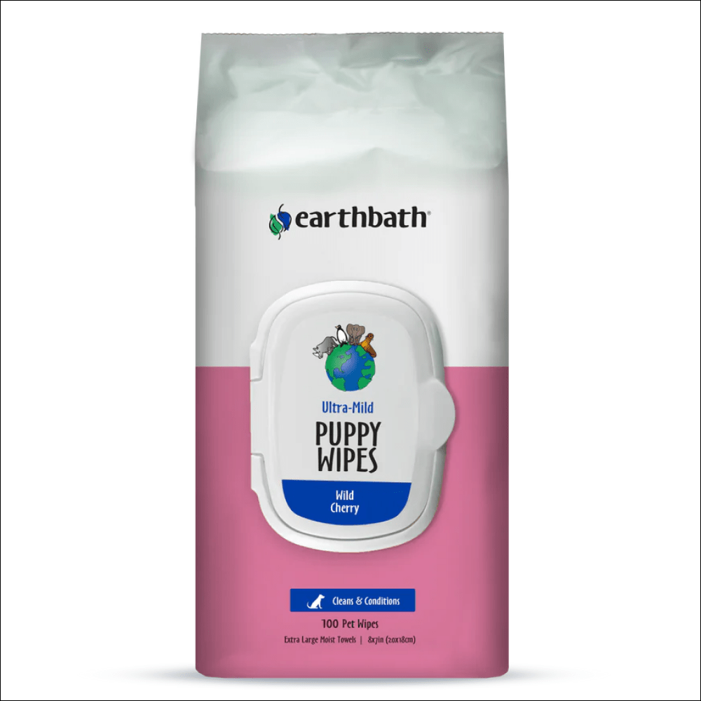 earthbath Ultra-Mild Puppy Grooming Wipes - Wild Cherry 100CT