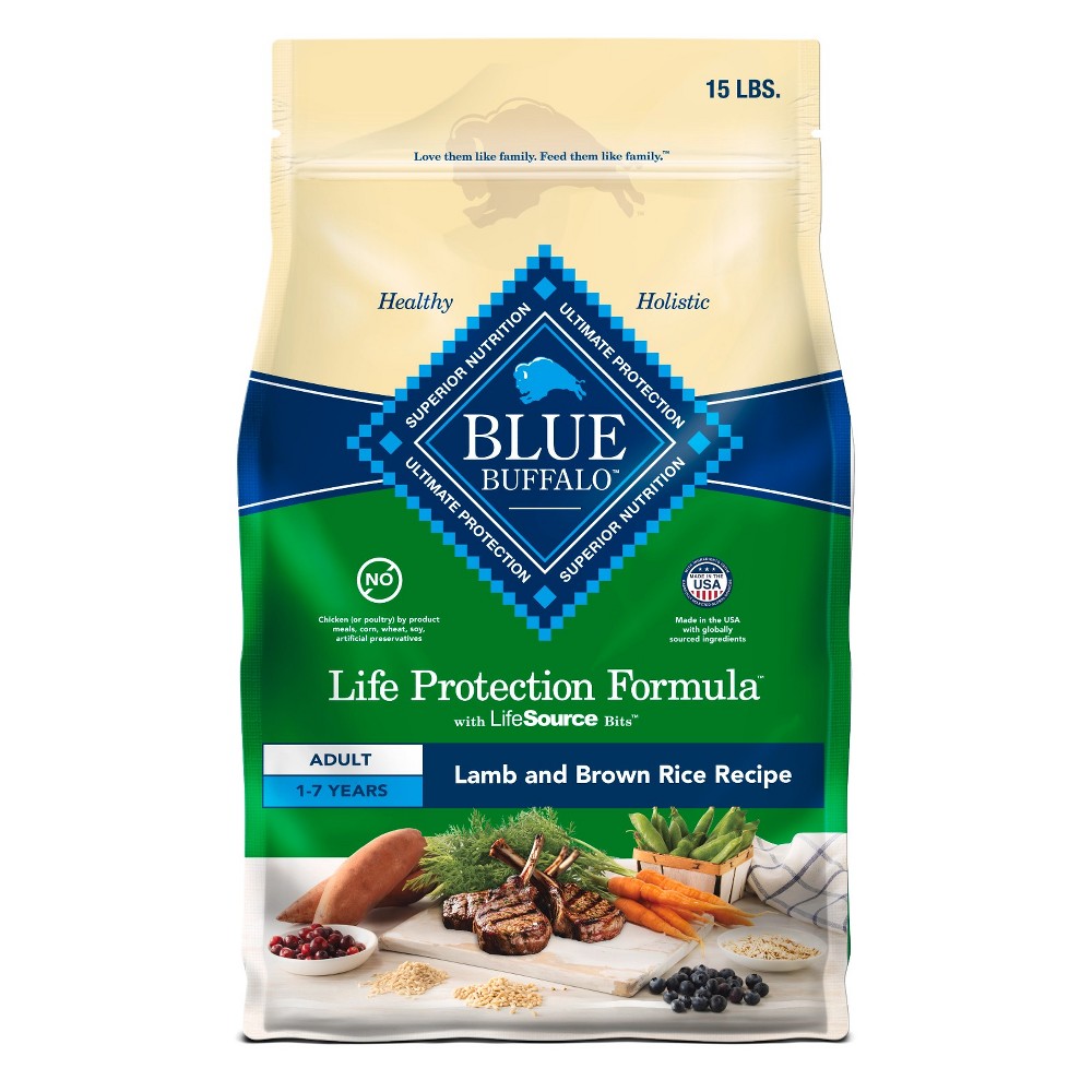 Blue Buffalo Life Protection Formula Adult Lamb & Brown Rice Dry Dog Food - 15 lb