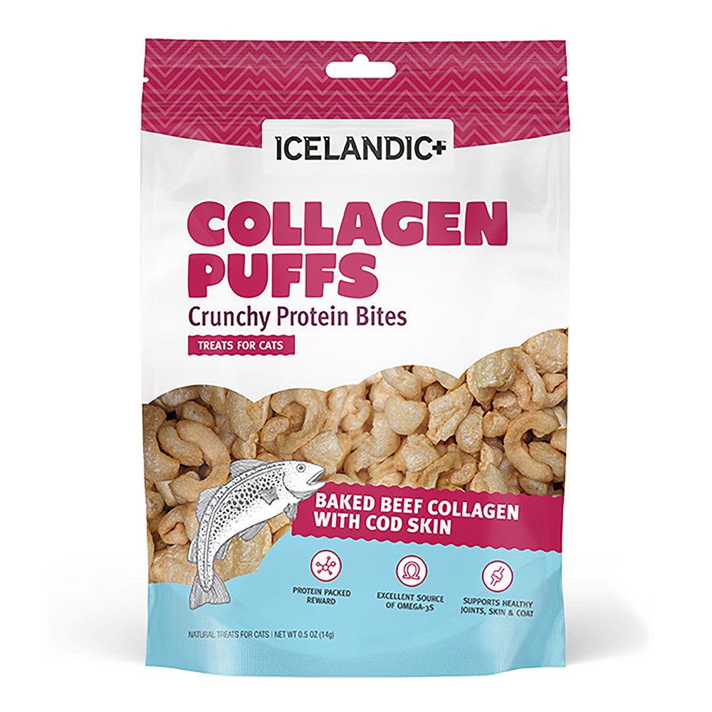 Beef Collagen Puffs with Cod Skin Treats for Cats - 0.5 oz