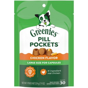 GREENIES Pill Pockets Chicken Flavor Capsule Size Dog Treats - 7.9 oz / 30 ct