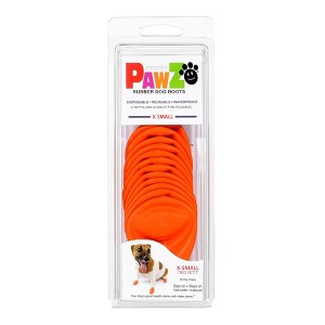 PAWZ Waterproof Dog Boots - X-Small - Orange - 12 ct