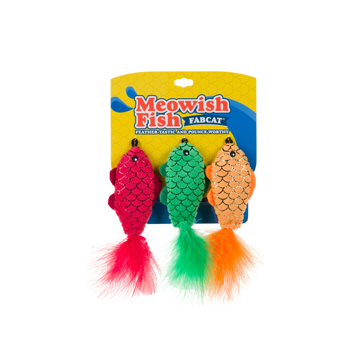 FabDog fabcat Meowish Fish 3-Pack Cat Toy