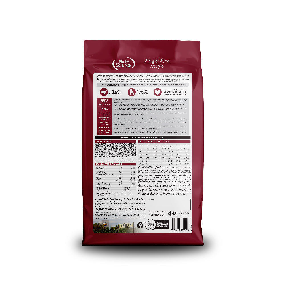NutriSource Dog ADLT Beef RC 12#