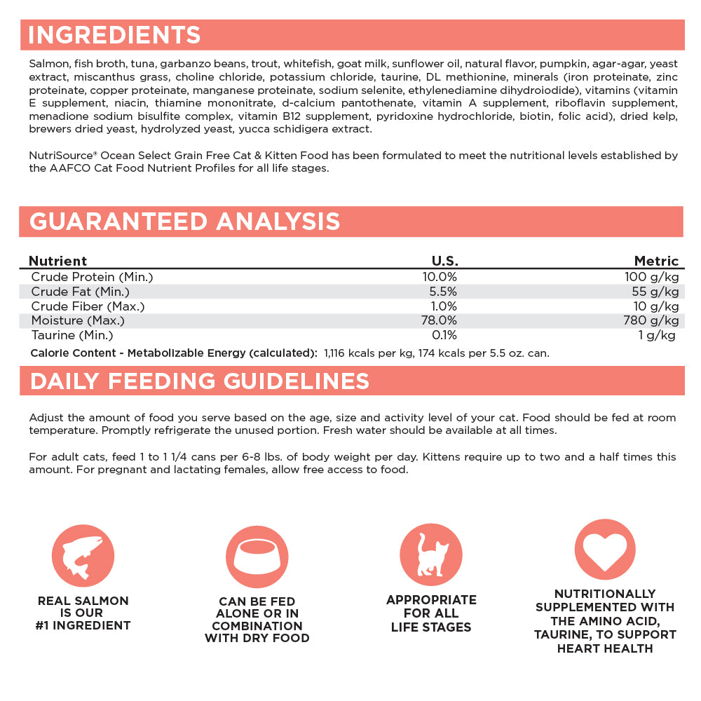 NutriSource Cat SEL Grain-Free OCN 5.5OZ