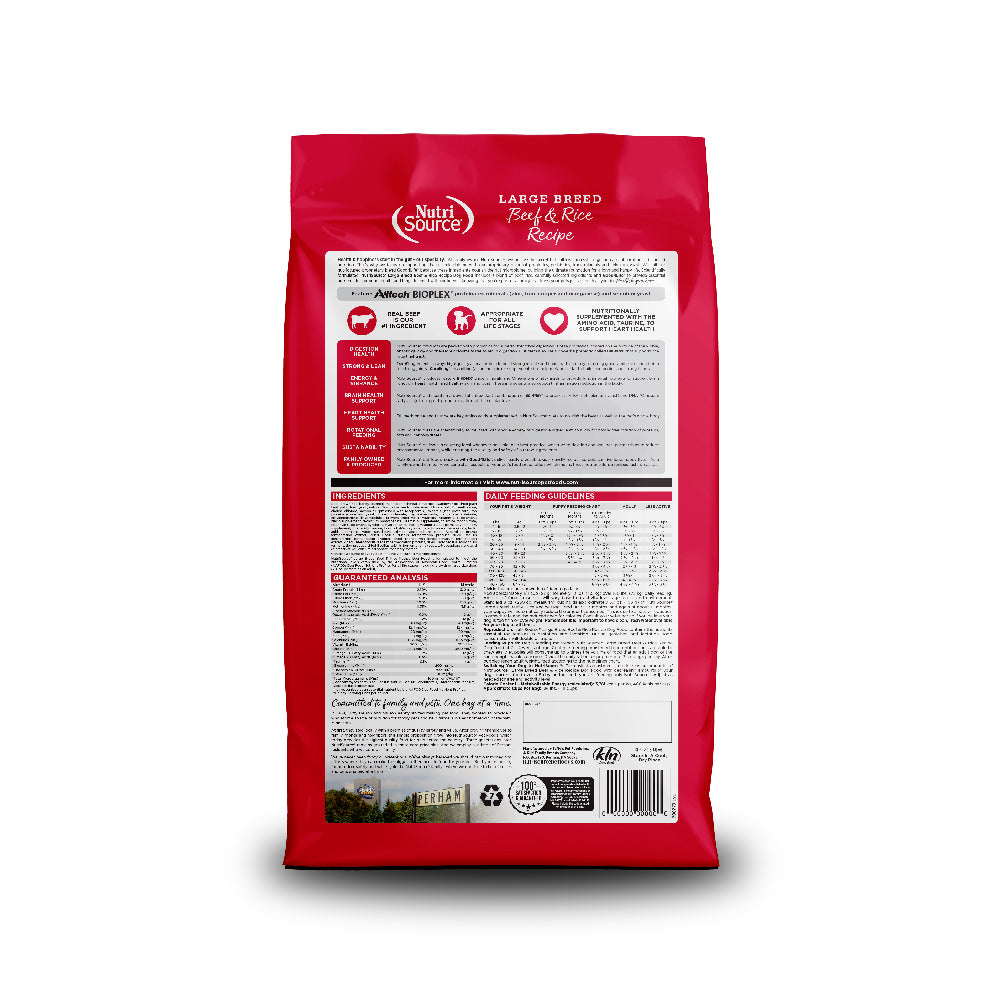 NutriSource Dog LBR Beef BRN RC 26#