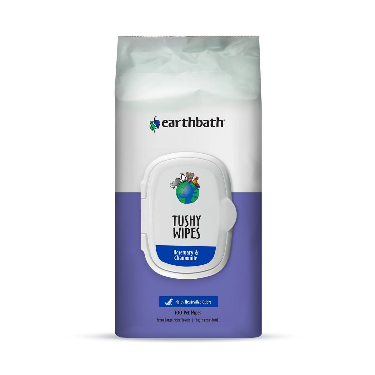 earthbath Tushy Wipes - Rosemary & Chamomile 100CT