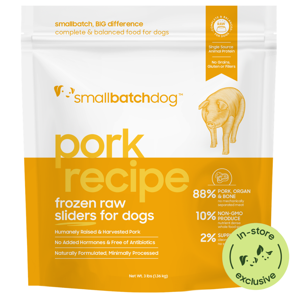 Smallbatch Frozen Raw Pork Sliders for Dogs - 3LB