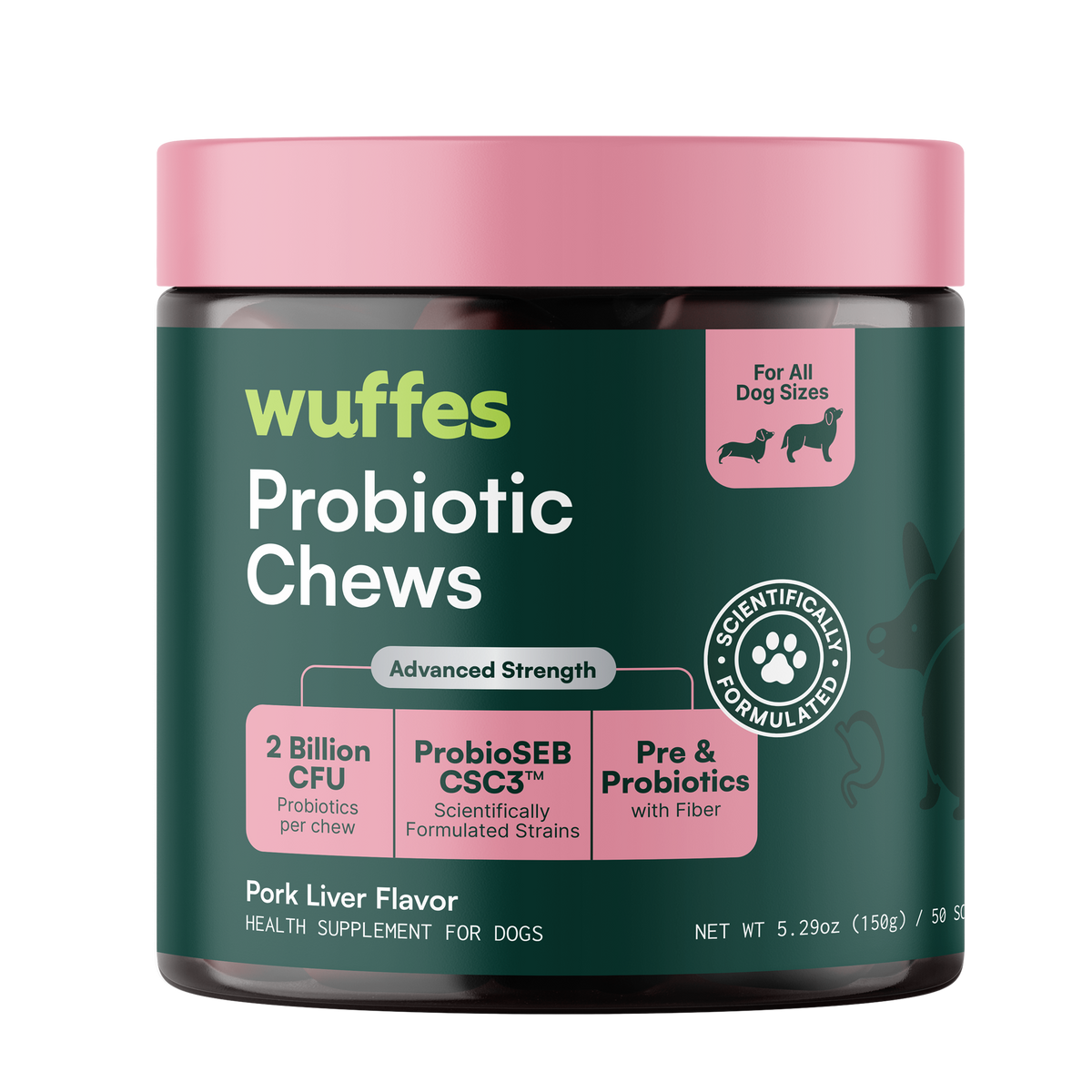 Wuffes Daily Probiotic Chews for Dogs 50CT