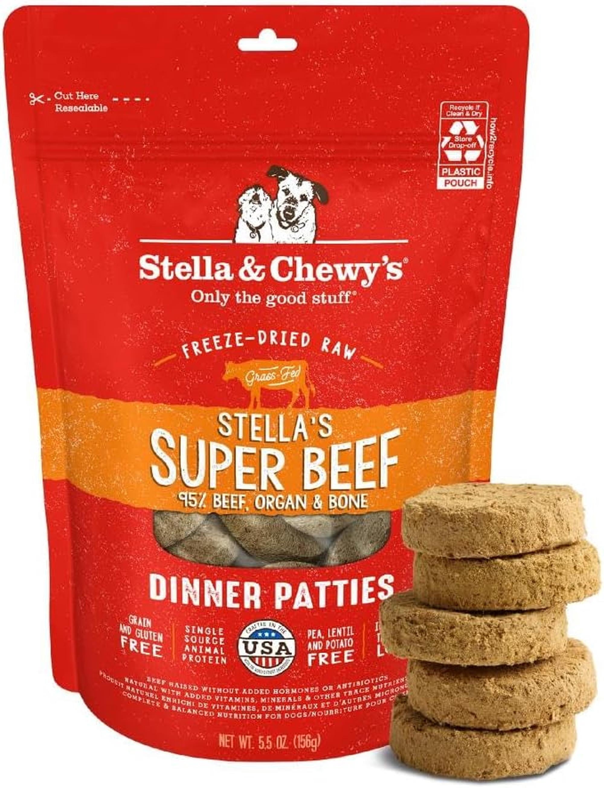 Stella & Chewy's Super Beef Freeze-Dried Raw Dinner Patties - 5.5 oz