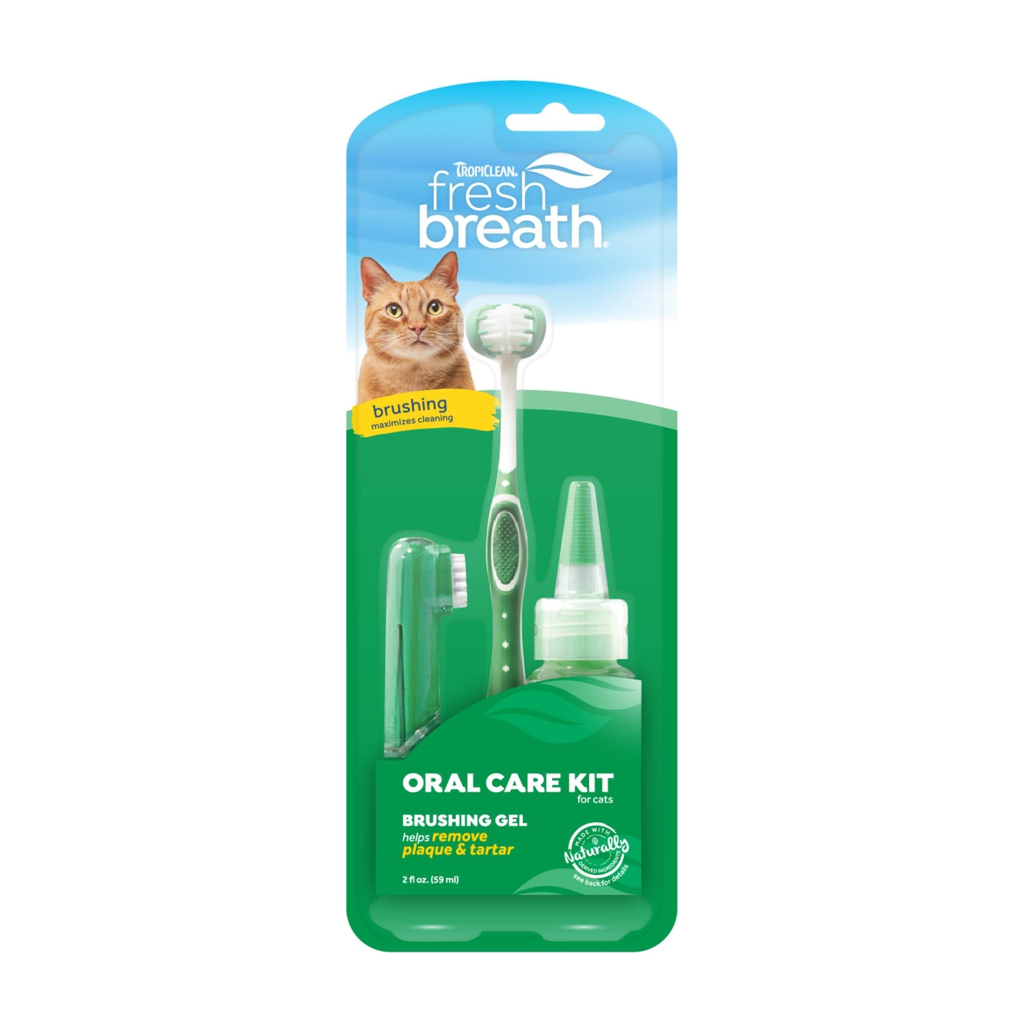TropiClean Fresh Breath Plaque & Tartar Control Kit for Cats - 2 oz