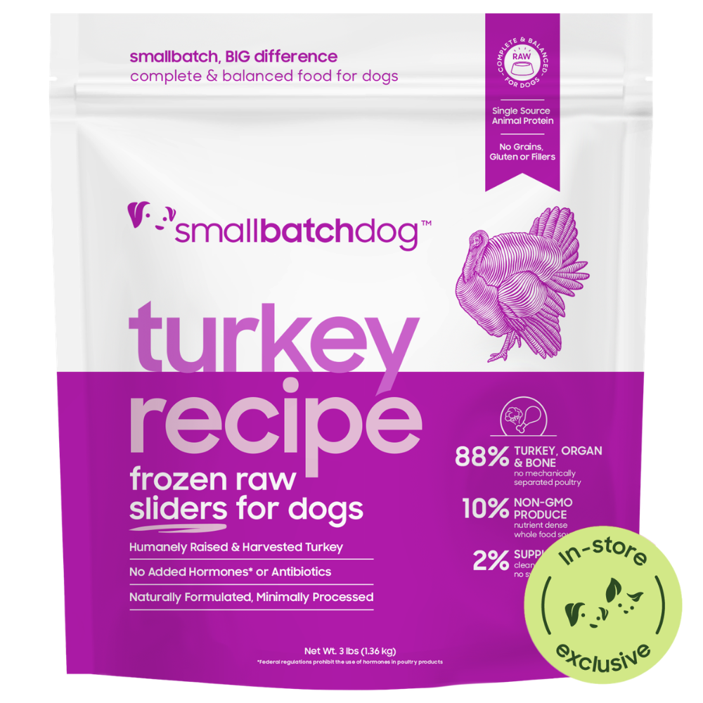 Smallbatch Frozen Raw Turkey Sliders for Dogs - 3LB
