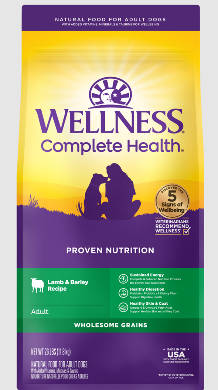 Wellness Complete Health Lamb & Barley Adult Dry Dog Food - 26 lb
