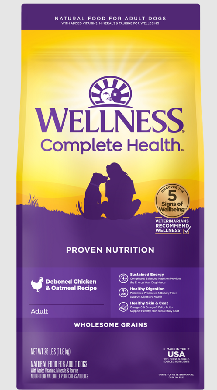 Wellness Complete Health Chicken & Oatmeal Adult Dry Dog Food - 26 lb