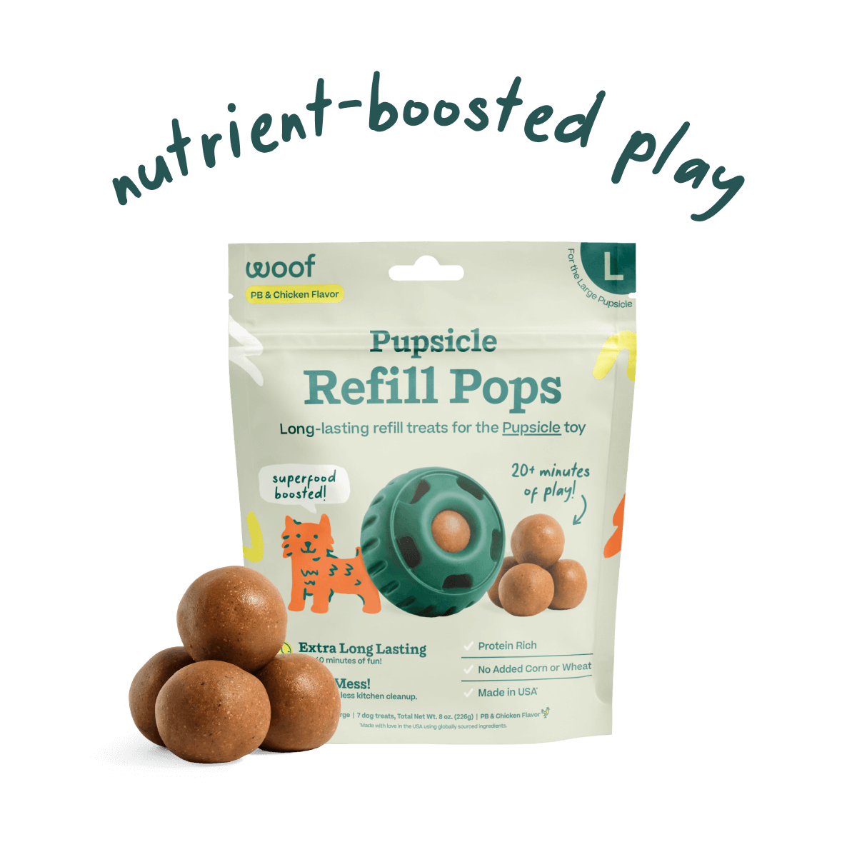 Woof Chicken & Peanut Butter Pupsicle Pops - Small 6OZ