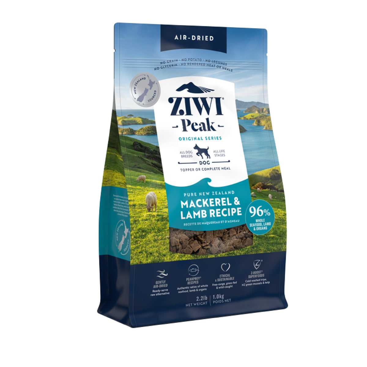ZIWI Peak Air-Dried Mackerel & Lamb Recipe Dog Food - 2.2 lb