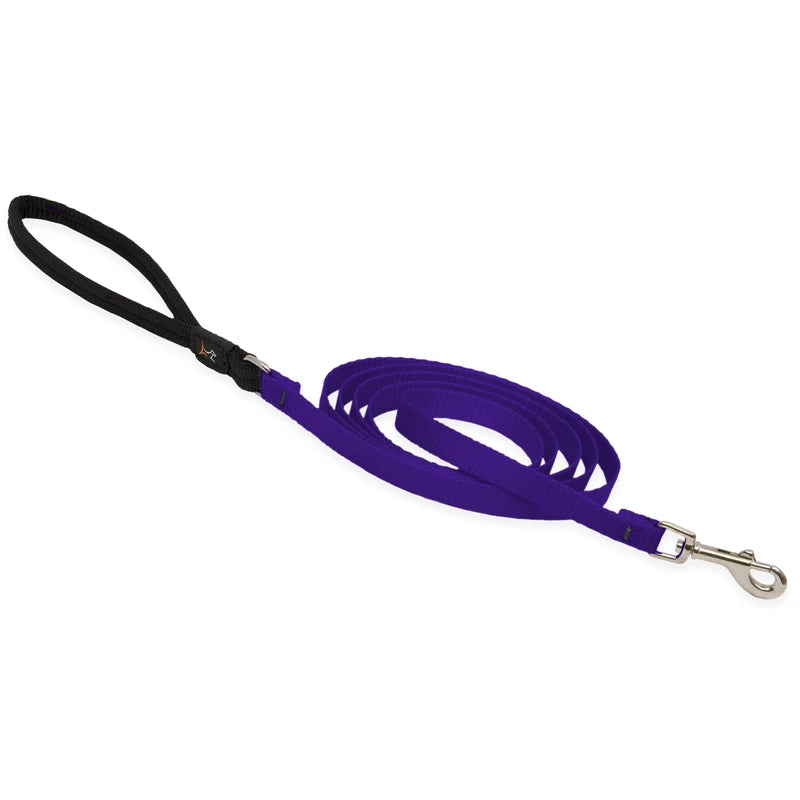 LupinePet Basic Solids Purple Dog Leash - 1/2 in x 6 ft