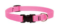 LupinePet Basic Solids Pink Adjustable Dog Collar - 3/4 in x 13-22 in