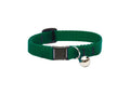 LupinePet Basic Solids Green Safety Cat Collar with Bell - 1/2 in x 8-12 in