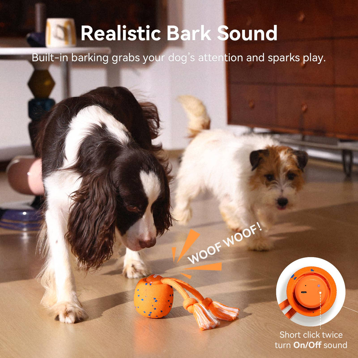 Cheerble Wicked Ball Rolly Automatic Fetch Dog Toy with Rope